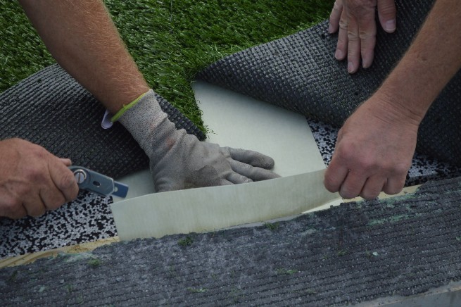 Fresno artificial turf installation - cushion pad installation